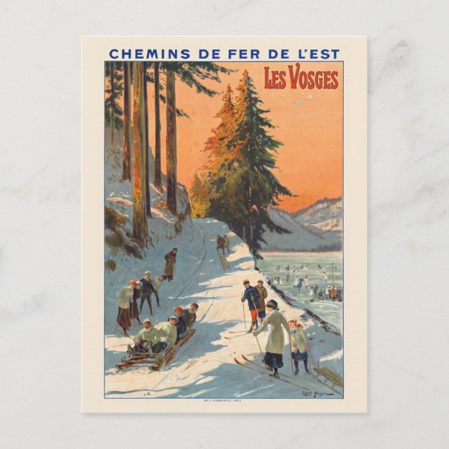 Les Vosges France Vintage Poster 1912 Postcard (Front)