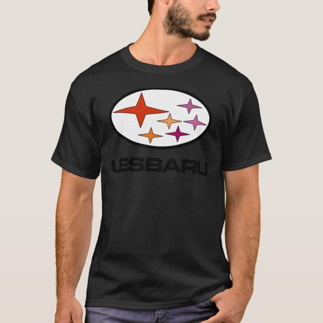 Lesbaru - Lesbian Car Logo Sticker T-Shirt (Front)