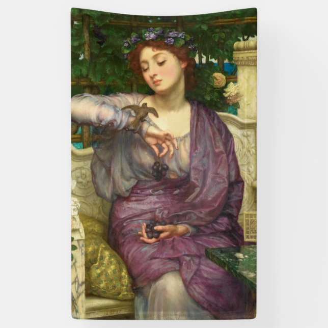 Lesbia and her Sparrow (by Edward John Poynter) Banner (Vertical)