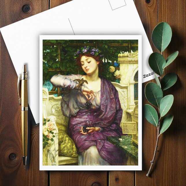 Lesbia and her sparrow by Sir Edward John Poynter  Postcard (Creator Uploaded)