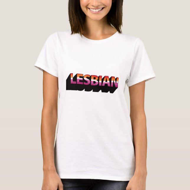 LESBIAN 3D Flag T-Shirt (Front)