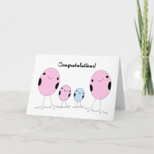 Lesbian adopted a girl,a boy congratulations card