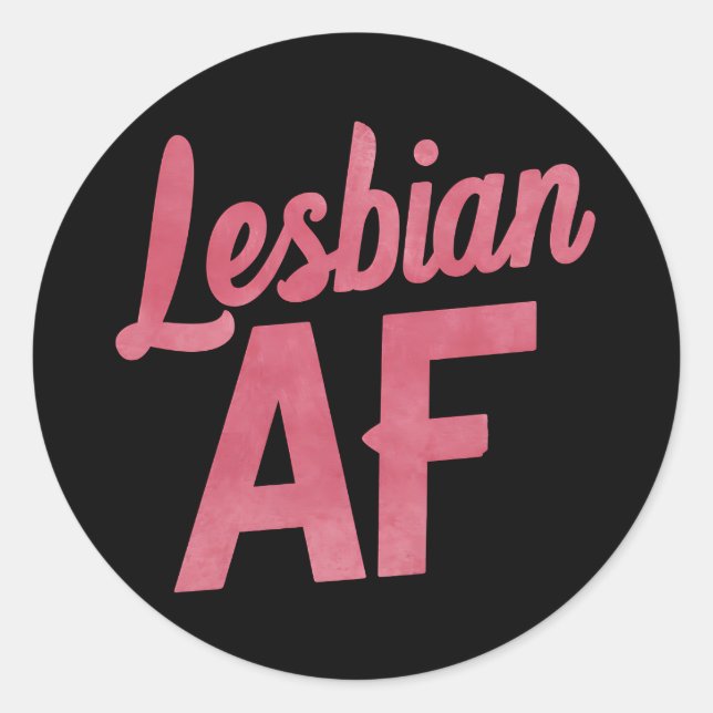 Lesbian AF Flower LGBT Pride Gay Love Parade Classic Round Sticker (Front)