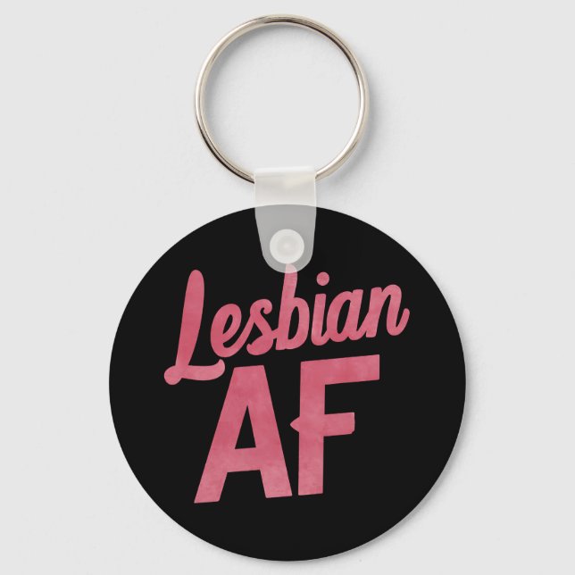 Lesbian AF Flower LGBT Pride Gay Love Parade Key Ring (Front)