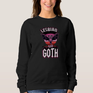 Lesbian And Goth Spooky Emo Bat Lesbian Halloween Sweatshirt