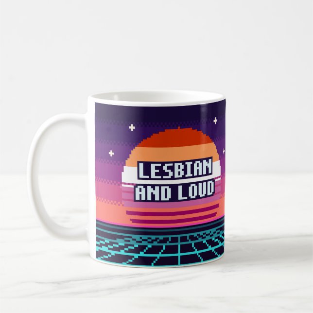 Lesbian And Loud Pride Pixel Mug (Left)