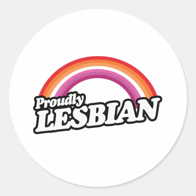 Lesbian and Proud Classic Round Sticker (Front)