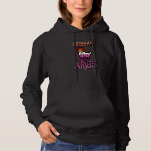 Lesbian Aries Zodiac Sign Birthday Horoscope Const Hoodie