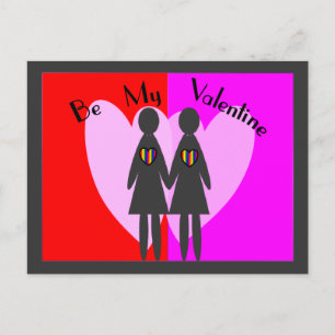 Lesbian "Be my Valentine"-Cards & Gifts Holiday Postcard