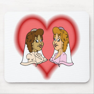 Lesbian Bi-Racial Couple Mouse Mat