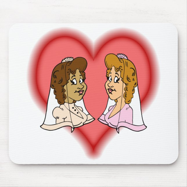 Lesbian Bi-Racial Couple Mouse Mat (Front)