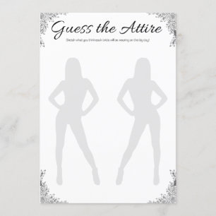 Lesbian Bridal Shower Game, Guess the Attire Invitation