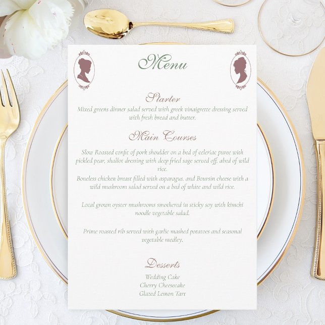Lesbian Brides Regency Pink Roses Menu (Creator Uploaded)