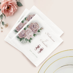 Lesbian Brides Regency Pink Roses Napkin