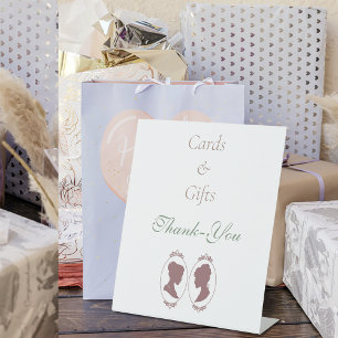 Lesbian Brides Regency Pink Roses Pedestal Sign