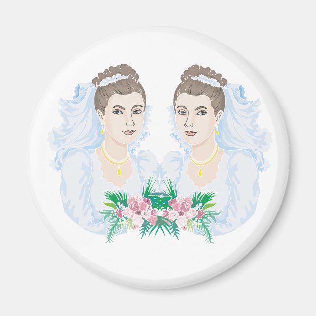 Lesbian Brides Wedding Magnet (Front)