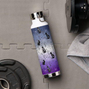 Lesbian Butch Pride Black Cat - Mystical Witchy Water Bottle
