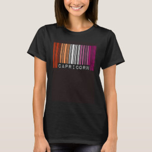 Lesbian Capricorn Barcode Gay Pride Flag Zodiac Si T-Shirt