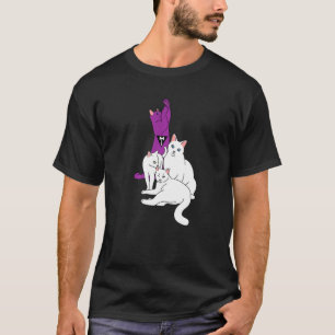 Lesbian Cat Pile Lgbt Q Cute Pride Flag Colour Kit T-Shirt
