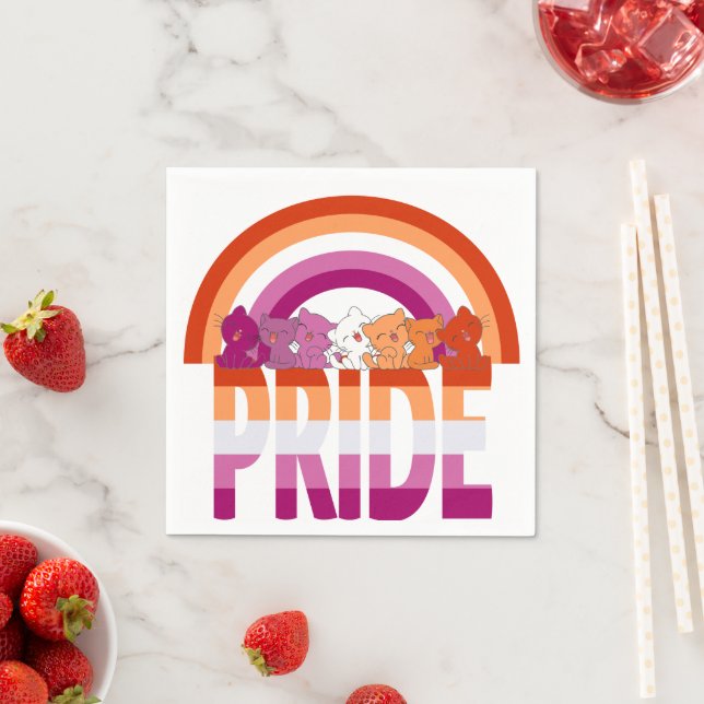 Lesbian Cats Pride Flag  Napkin (Insitu)
