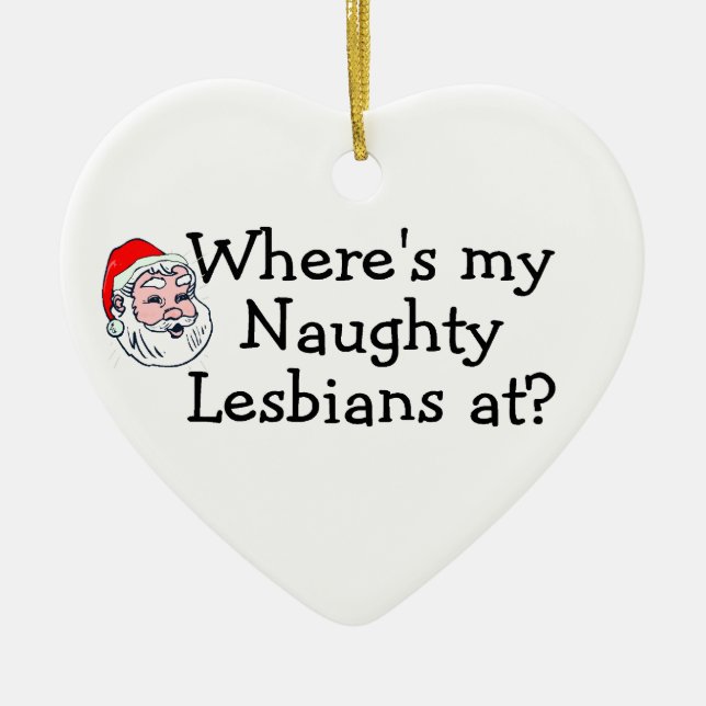 Lesbian Christmas Ceramic Tree Decoration (Front)
