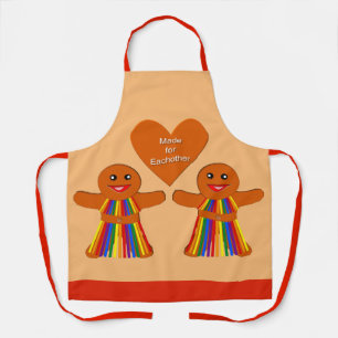 Lesbian Christmas Gingerbread Ladies Couple Apron
