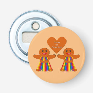 Lesbian Christmas Gingerbread Ladies Couple Bottle Opener