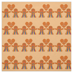 Lesbian Christmas Gingerbread Ladies Couple  Fabric