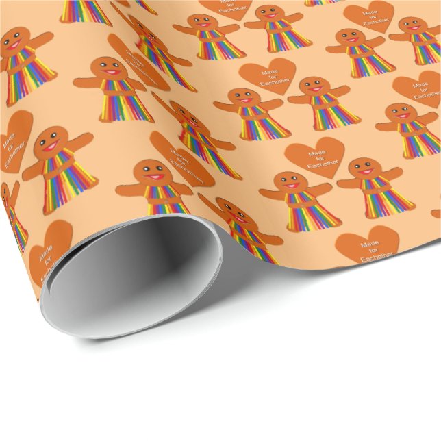 Lesbian Christmas Gingerbread Ladies Couple  Wrapping Paper (Roll Corner)