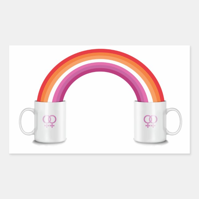 LESBIAN COFFEE DATE T-Shirt Rectangular Sticker (Front)