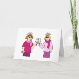 Lesbian Couple, Congratulations Fun Cartoon Card