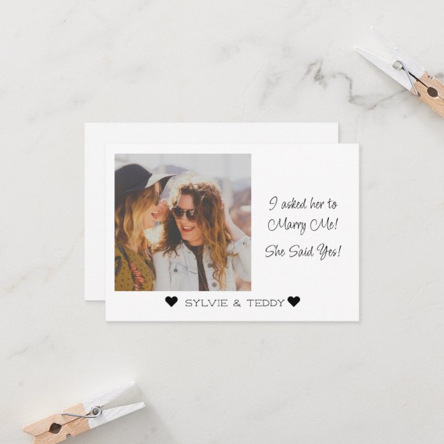 Lesbian Couple Engagement Announcement (Front/Back In Situ)