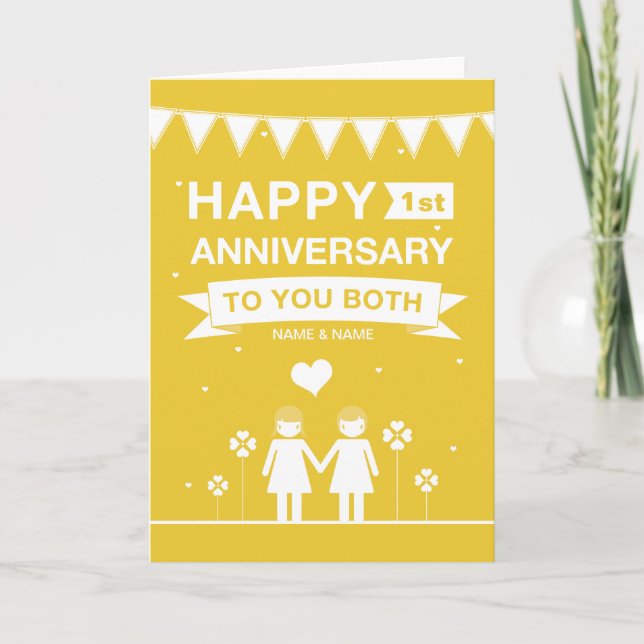 Lesbian Couple | Happy Anniversary Card (Front)