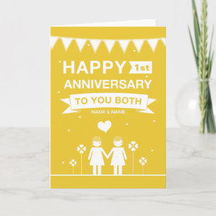 Lesbian Couple Happy Anniversary Card
