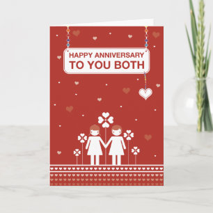 Lesbian Couple Happy Anniversary Card