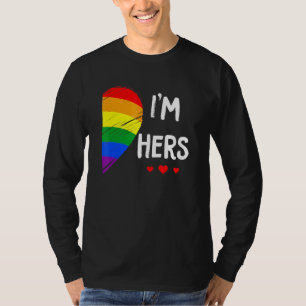 Lesbian Couple Heart Im Hers Matching Gay Lgbt Pri T-Shirt