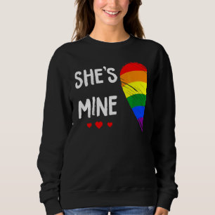 Lesbian Couple Heart She's Mine Gay Trans Lgbt Pri Sweatshirt