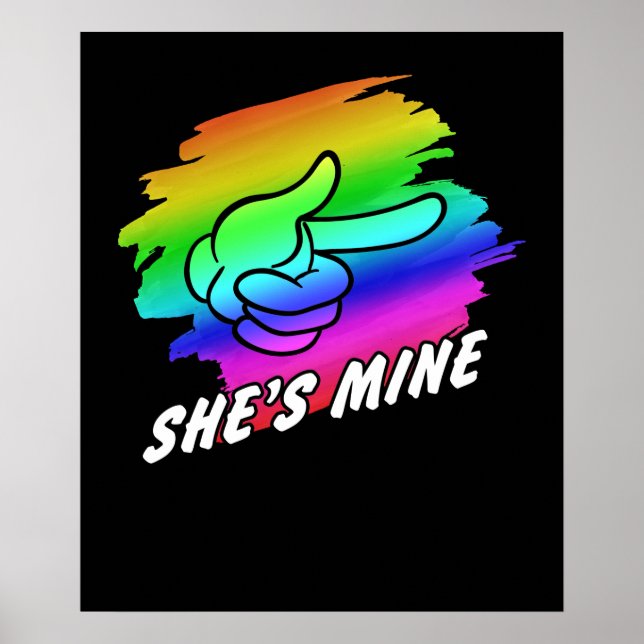 Lesbian Couple Im Hers Shes Mine LGBT Matchings Poster (Front)