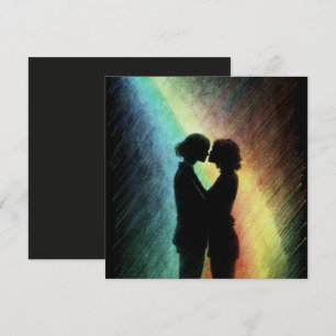 Lesbian Couple in Rainbow Holiday Card