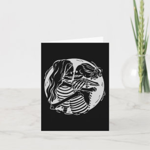 Lesbian Couple Lgbtq Pride Skeletons Kissing Valen Card