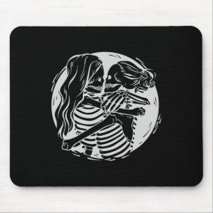 Lesbian Couple Lgbtq Pride Skeletons Kissing Valen Mouse Mat