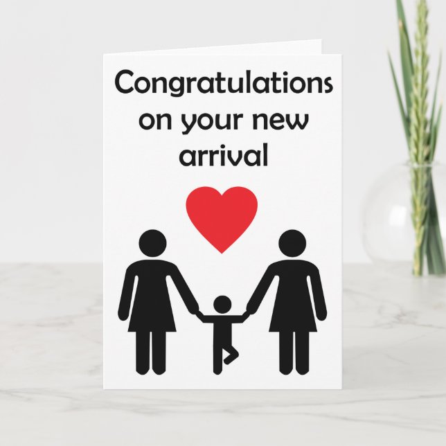 Lesbian Couple New Baby from Bent Sentiments Announcement (Front)
