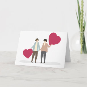 Lesbian Couple Romantic Valentines Day Anniversary Card