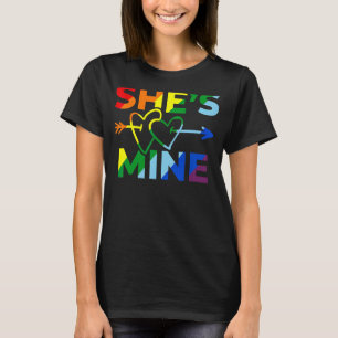 Lesbian Couple She's Mine I'm Hers Matching Lgbt P T-Shirt