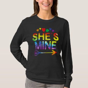 Lesbian Couple Shes Mine Matching Lgbt Pride 2 T-Shirt