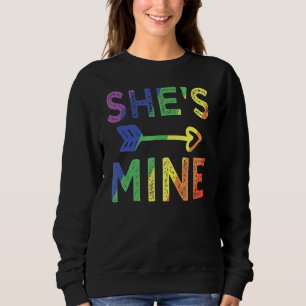 Lesbian Couple  She's Mine Matching Lgbt Pride Sweatshirt