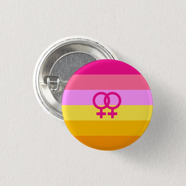 Lesbian Dawn Pride WLW 3 Cm Round Badge (Front & Back)