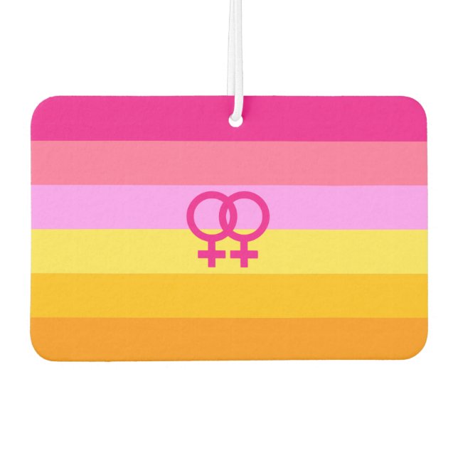 Lesbian Dawn Pride WLW Car Air Freshener (Front)