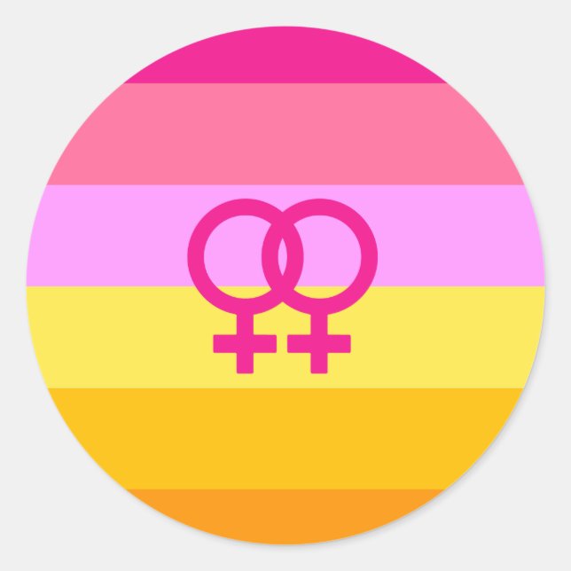 Lesbian Dawn Pride WLW Classic Round Sticker (Front)
