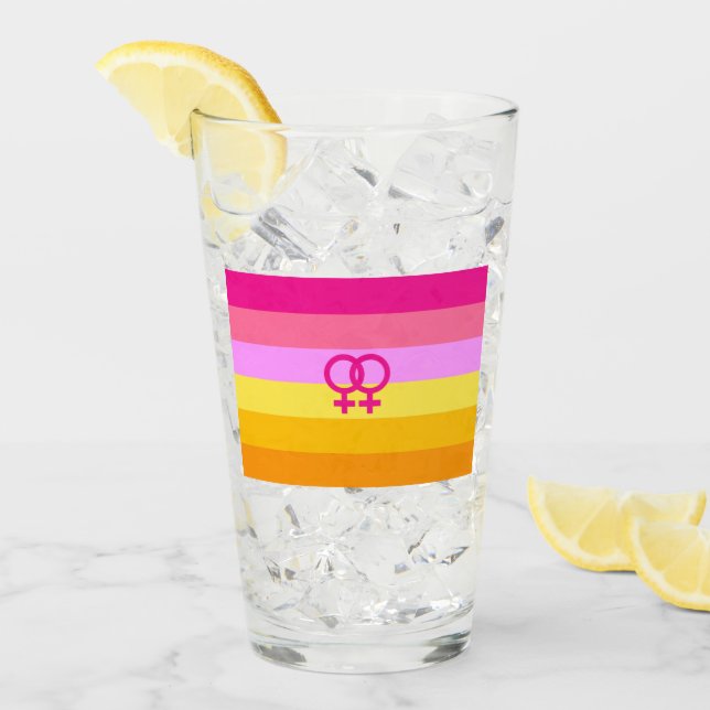 Lesbian Dawn Pride WLW Glass (Front Ice)